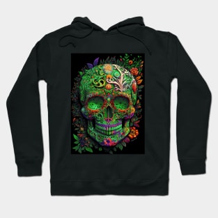 Colorful Floral Skull head design #1 Hoodie